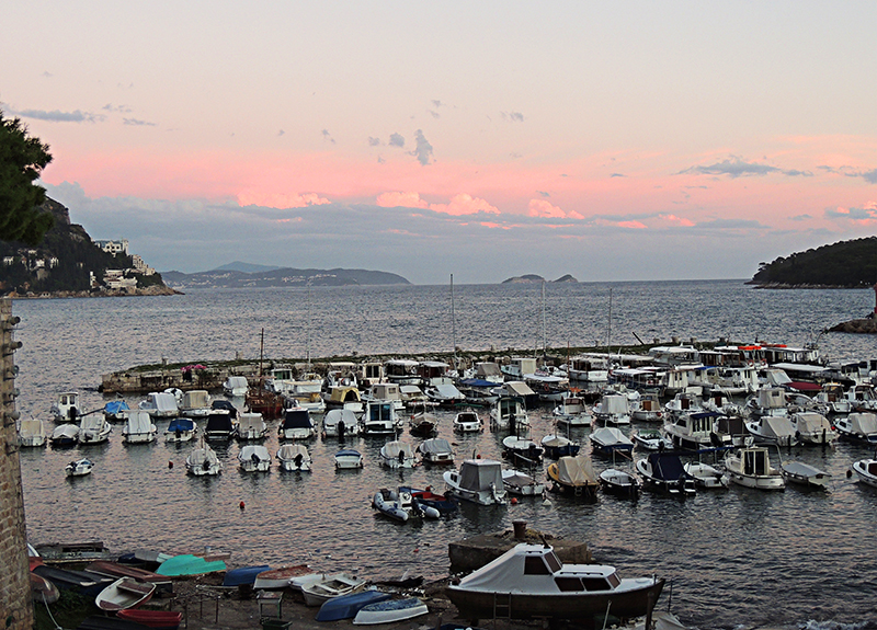 Dubrovnik Boats at Sunset 1996